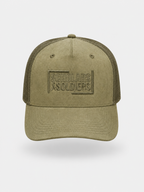 SUEDE TRUCKER CAP / OLIVE GREEN / COVERT