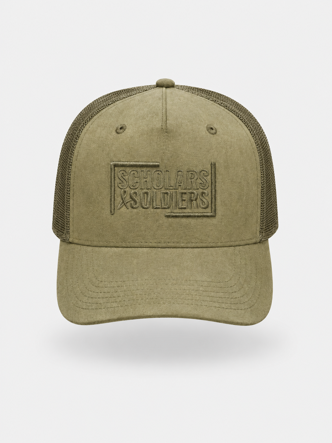 SUEDE TRUCKER CAP / OLIVE GREEN / COVERT
