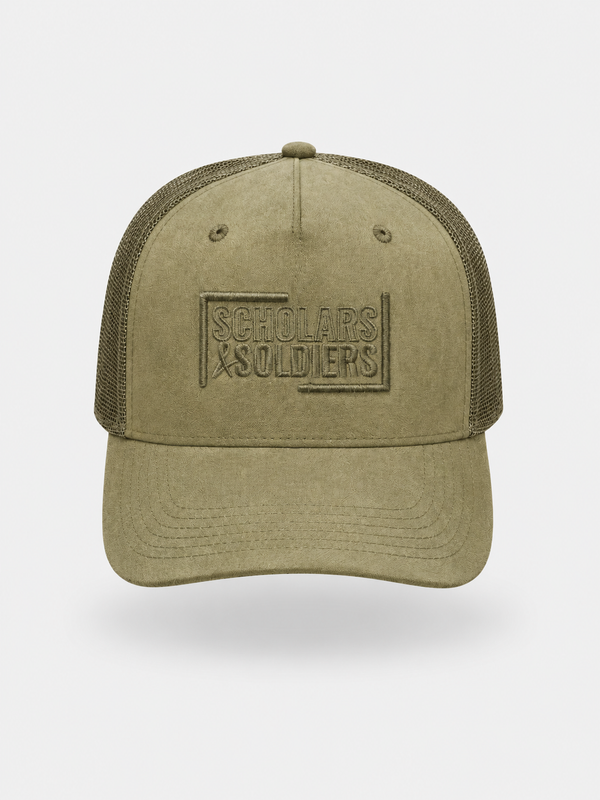 SUEDE TRUCKER CAP / OLIVE GREEN / COVERT