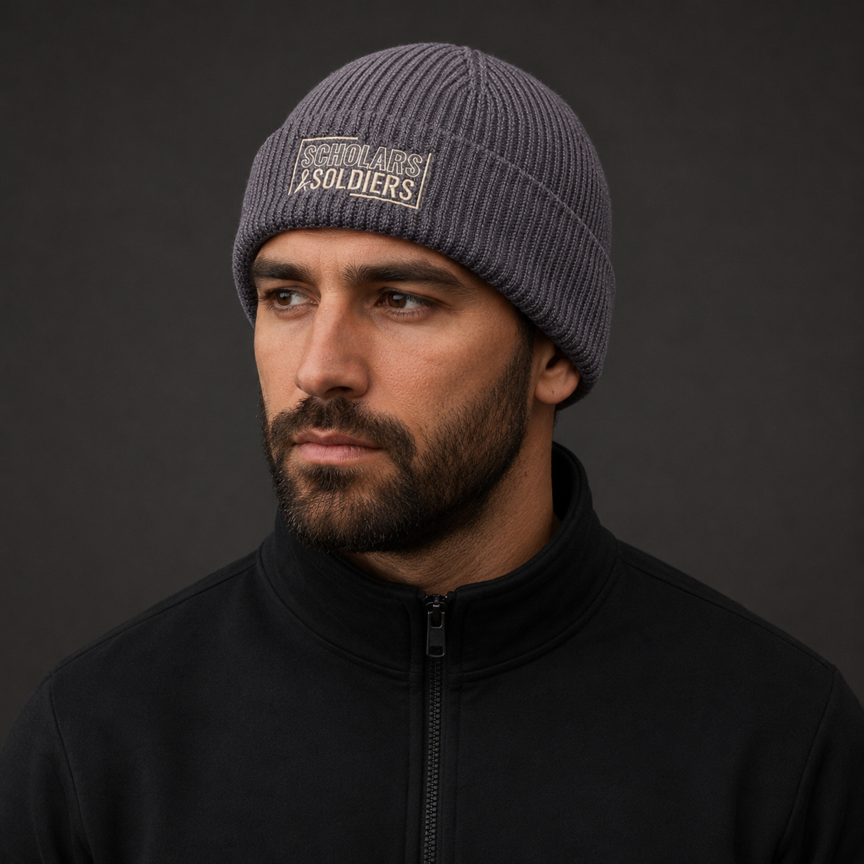 RIBBED BEANIE / URBAN SLATE