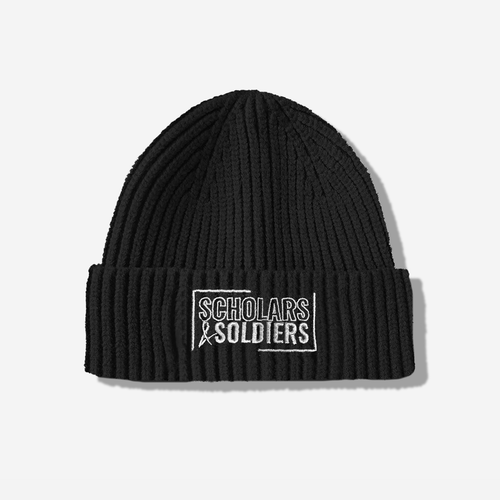 S&S BEANIE / WHITE ON BLACK