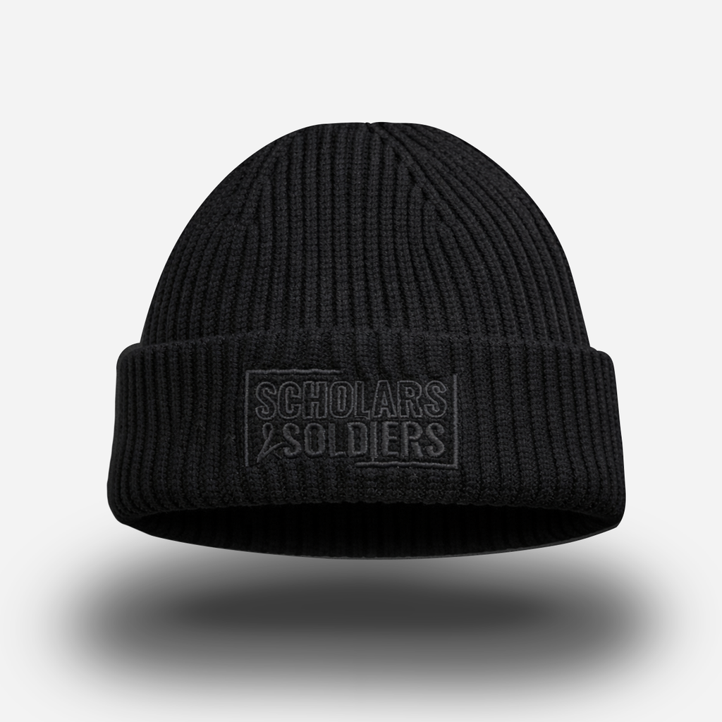 RIBBED BEANIE / MIDNIGHT BLACK / SHADOW